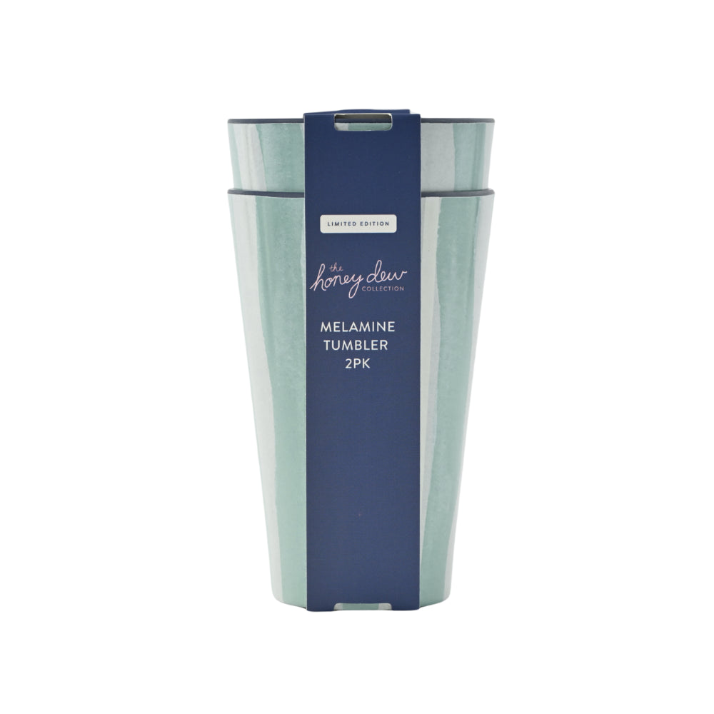 Honeydew Melamine Tumbler 2pk - BLUE STRIPE
